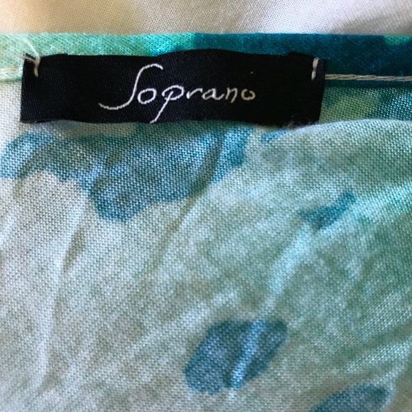 Soprano Blue Green Flowy Tank Top - Picture 4 of 4